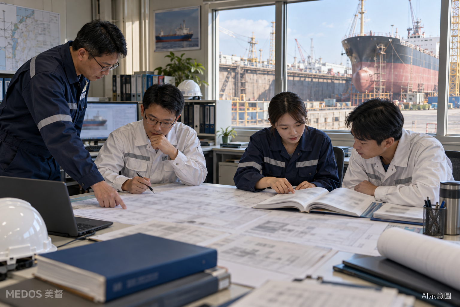 AI示意圖|軸系資料辨識,大型遠洋商船潤滑教育情境